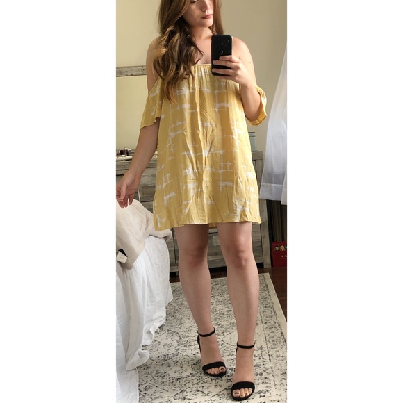 Forever 21 Dresses & Skirts - Forever 21 Yellow Off the Shoulder Boho Dress - XS